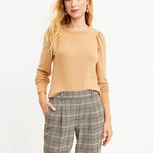 Ann Taylor beige long sleeve knit top (Medium)